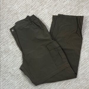 Women’s Convertible Hiking Pants Quick Dry Cargo Olive Green XXL Zip Off